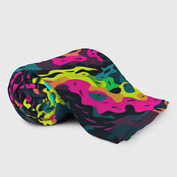 Плед флисовый Яркие кислотные разноцветные пятна в виде камуфляж, цвет: 3D-велсофт — фото 2