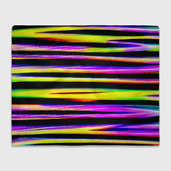 Плед флисовый Цветные неоновые полосы, цвет: 3D-велсофт