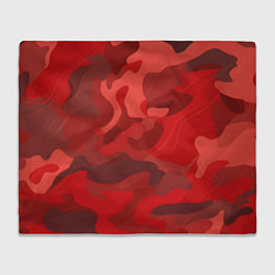 Плед флисовый Красный камуфляж крупный, цвет: 3D-велсофт