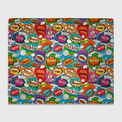 Плед флисовый Bang Boom Ouch pop art pattern, цвет: 3D-велсофт
