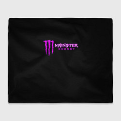 Плед флисовый Monster energy фиолетовый логотип, цвет: 3D-велсофт