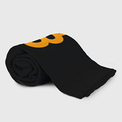 Плед флисовый Биткоин криптовалюта оранжевое лого, цвет: 3D-велсофт — фото 2