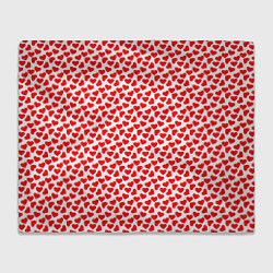 Плед флисовый Маленькие красные сердечки, цвет: 3D-велсофт