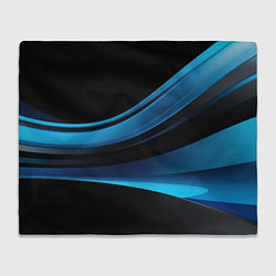 Плед флисовый Черная и синяя геометрическая абстракция, цвет: 3D-велсофт