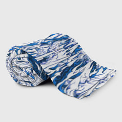 Плед флисовый Белый и синий узор, цвет: 3D-велсофт — фото 2