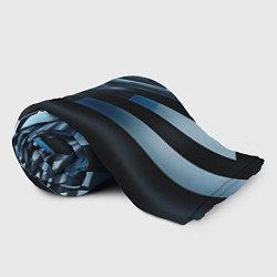 Плед флисовый Черно-синий абстрактный спортивный стиль, цвет: 3D-велсофт — фото 2