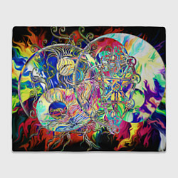 Плед флисовый Сплетение Инь Ян, цвет: 3D-велсофт