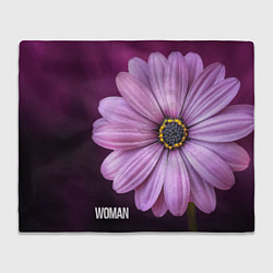 Плед флисовый Фиолетовый цветок - WOMAN, цвет: 3D-велсофт