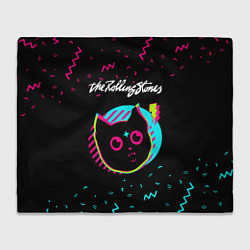 Плед флисовый Rolling Stones - rock star cat, цвет: 3D-велсофт