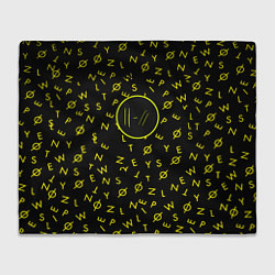 Плед флисовый Twenty one pilots pattern rock yellow, цвет: 3D-велсофт