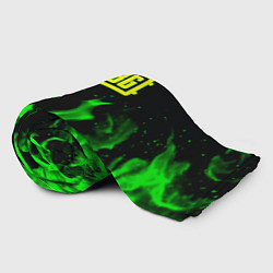 Плед флисовый PUBG кислотное лого огненный стиль, цвет: 3D-велсофт — фото 2