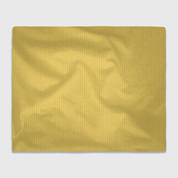 Плед флисовый Жёлтый в белую полоску, цвет: 3D-велсофт