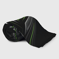 Плед флисовый Black green abstract nvidia style, цвет: 3D-велсофт — фото 2