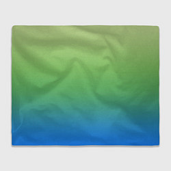 Плед флисовый Градиент зелёно-голубой, цвет: 3D-велсофт