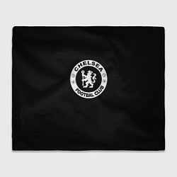 Плед флисовый Chelsea fc белое лого, цвет: 3D-велсофт