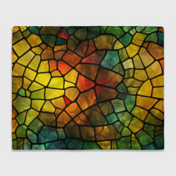 Плед флисовый Витражная стеклянная мозаика, цвет: 3D-велсофт