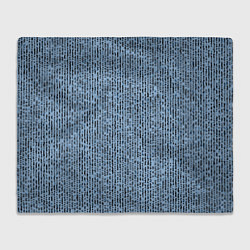 Плед флисовый Голубой с чёрным мелкая мозаика, цвет: 3D-велсофт
