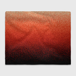 Плед флисовый Полосатый градиент оранжево-красный в чёрный, цвет: 3D-велсофт