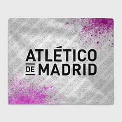 Плед флисовый Atletico Madrid pro football по-горизонтали, цвет: 3D-велсофт