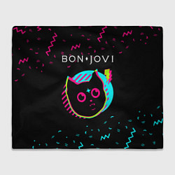 Плед флисовый Bon Jovi - rock star cat, цвет: 3D-велсофт
