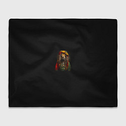Плед флисовый Лев хиппи с дредами на черном фоне, цвет: 3D-велсофт