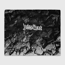 Плед флисовый Judas Priest black graphite, цвет: 3D-велсофт