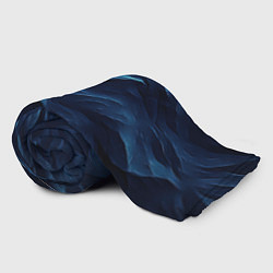 Плед флисовый Синие глубокие абстрактные волны, цвет: 3D-велсофт — фото 2