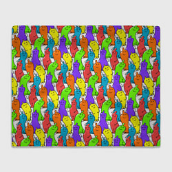 Плед флисовый Весёлые цветные презервативы, цвет: 3D-велсофт