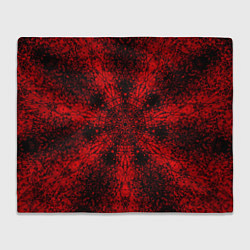 Плед флисовый Мандала абстрактная красно-чёрный, цвет: 3D-велсофт