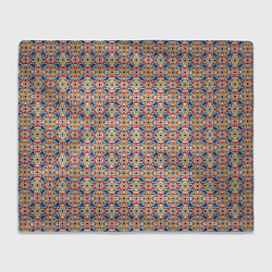 Плед флисовый Марокканская мозаика цветочный узор, цвет: 3D-велсофт