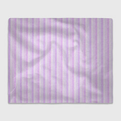 Плед флисовый Светло-сиреневый полосатый, цвет: 3D-велсофт