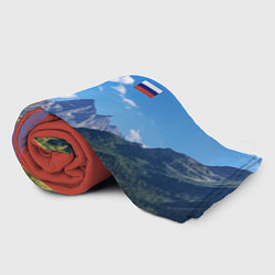Плед флисовый Горы России с флагом, цвет: 3D-велсофт — фото 2