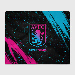 Плед флисовый Aston Villa - neon gradient, цвет: 3D-велсофт