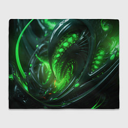 Плед флисовый Кислотная зеленая яркая неоновая абстракция, цвет: 3D-велсофт