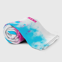 Плед флисовый AEK Athens neon gradient style посередине, цвет: 3D-велсофт — фото 2