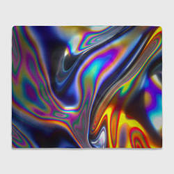 Плед флисовый Абстрактный разноцветный жидкий металл, цвет: 3D-велсофт