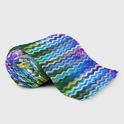 Плед флисовый Разноцветные волнистые полосы, цвет: 3D-велсофт — фото 2