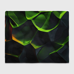 Плед Green neon abstract geometry