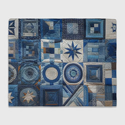 Плед флисовый Denim patchwork - ai art, цвет: 3D-велсофт