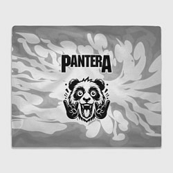 Плед флисовый Pantera рок панда на светлом фоне, цвет: 3D-велсофт