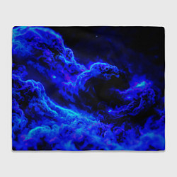Плед флисовый Синий густой дым - inferno blue, цвет: 3D-велсофт