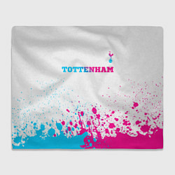 Плед флисовый Tottenham neon gradient style посередине, цвет: 3D-велсофт