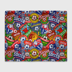 Плед флисовый Футбольные командные эмблемы pattern, цвет: 3D-велсофт
