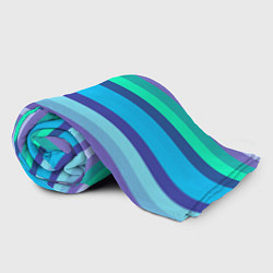 Плед флисовый Горизонтальные полосы холодных цветов, цвет: 3D-велсофт — фото 2