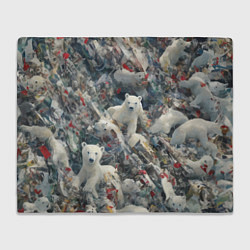 Плед флисовый Найди всех медвежат - паттерн, цвет: 3D-велсофт