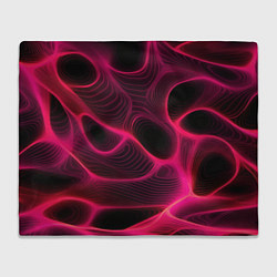 Плед флисовый Неоновая яркая геометрическая абстракция со светом, цвет: 3D-велсофт