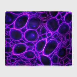 Плед флисовый Фиолетовы неоновые соты, цвет: 3D-велсофт