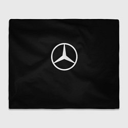 Плед флисовый Mercedes benz logo white, цвет: 3D-велсофт