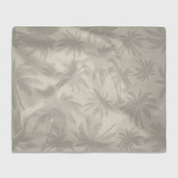 Плед флисовый Бежевые пальмы паттерн, цвет: 3D-велсофт