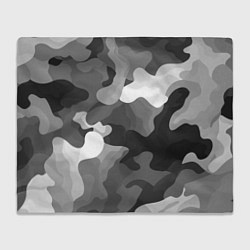 Плед флисовый Камуфляж серый монохром, цвет: 3D-велсофт